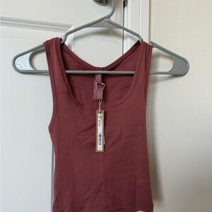 NWT Skims Cotton Ribbed Tank - Red Wood